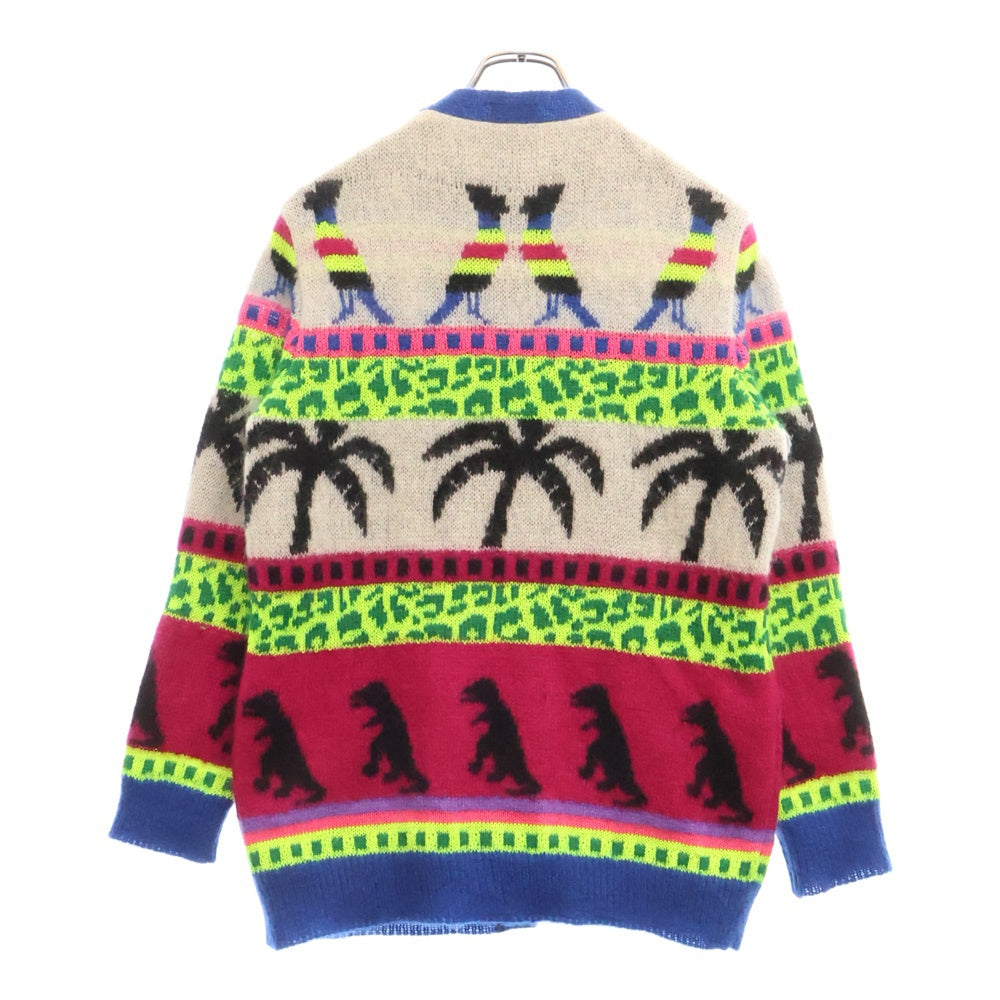SAINT LAURENT PARIS(サンローランパリ) Jacquard Mohair Dinosaur Cardigan 408949 Y1XI2 ジャカードモヘアダイナソーカーディガン マルチ