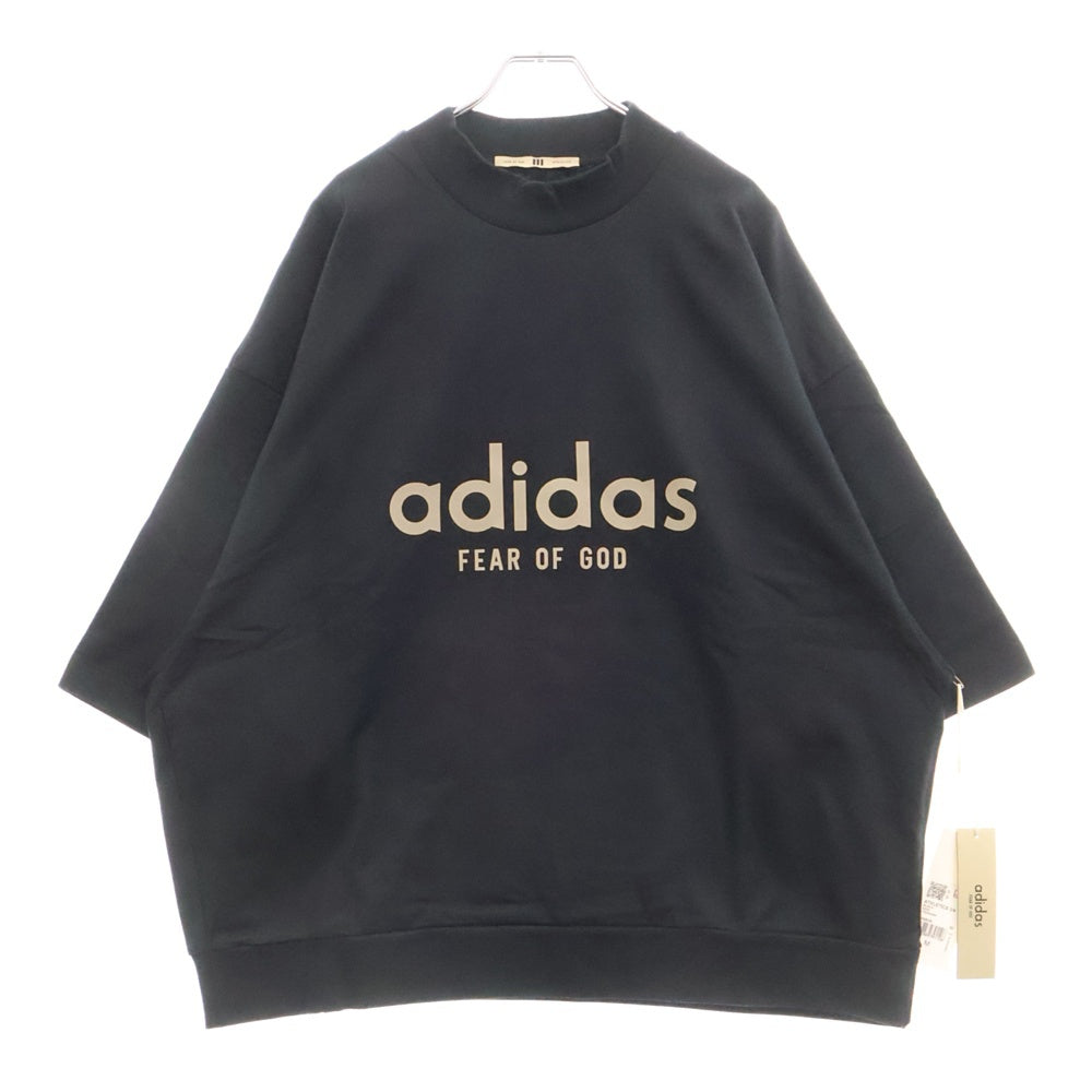 FEAR OF GOD(フィアオブゴッド) x adidas Athletics Heavy Jersey 3/4 Mock Tee アディダス フィア オブ ゴッド アスレチックス ヘビー ジャージー 3/4 モック 半袖Tシャツ カットソー ブラック