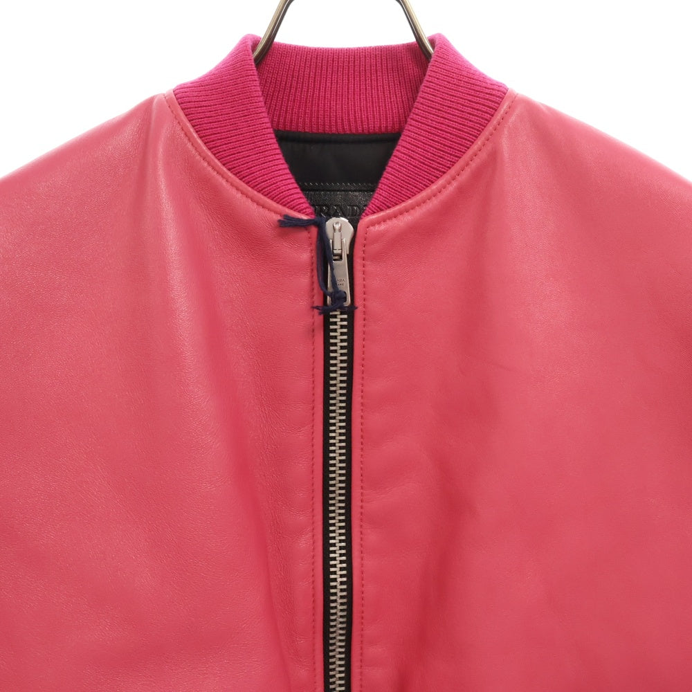 PRADA(プラダ) 21AW Oversized nappa leather bomber jacket オーバーサイズ ナッパ ボンバージャケット ピンク 58A079 1ZFE