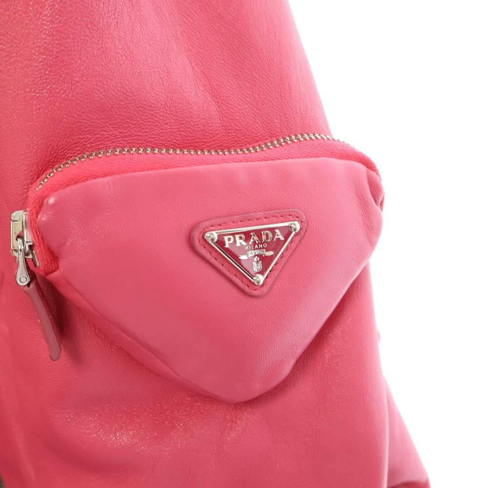 PRADA(プラダ) 21AW Oversized nappa leather bomber jacket オーバーサイズ ナッパ ボンバージャケット ピンク 58A079 1ZFE