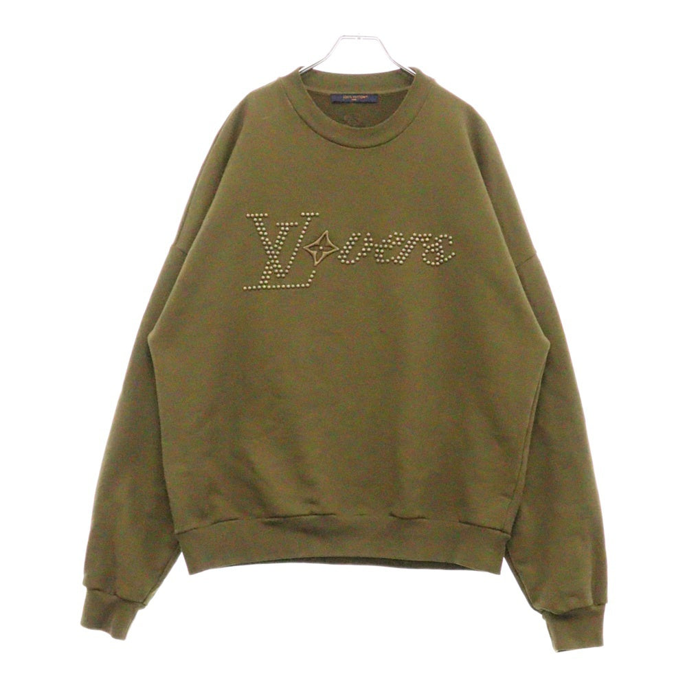 LOUIS VUITTON(ルイヴィトン) 24SS Cotton Signature Sweatshirt コットンシグネチャースウェットシャツ クルーネックトレーナー RM241 FWC HQY88W カーキ