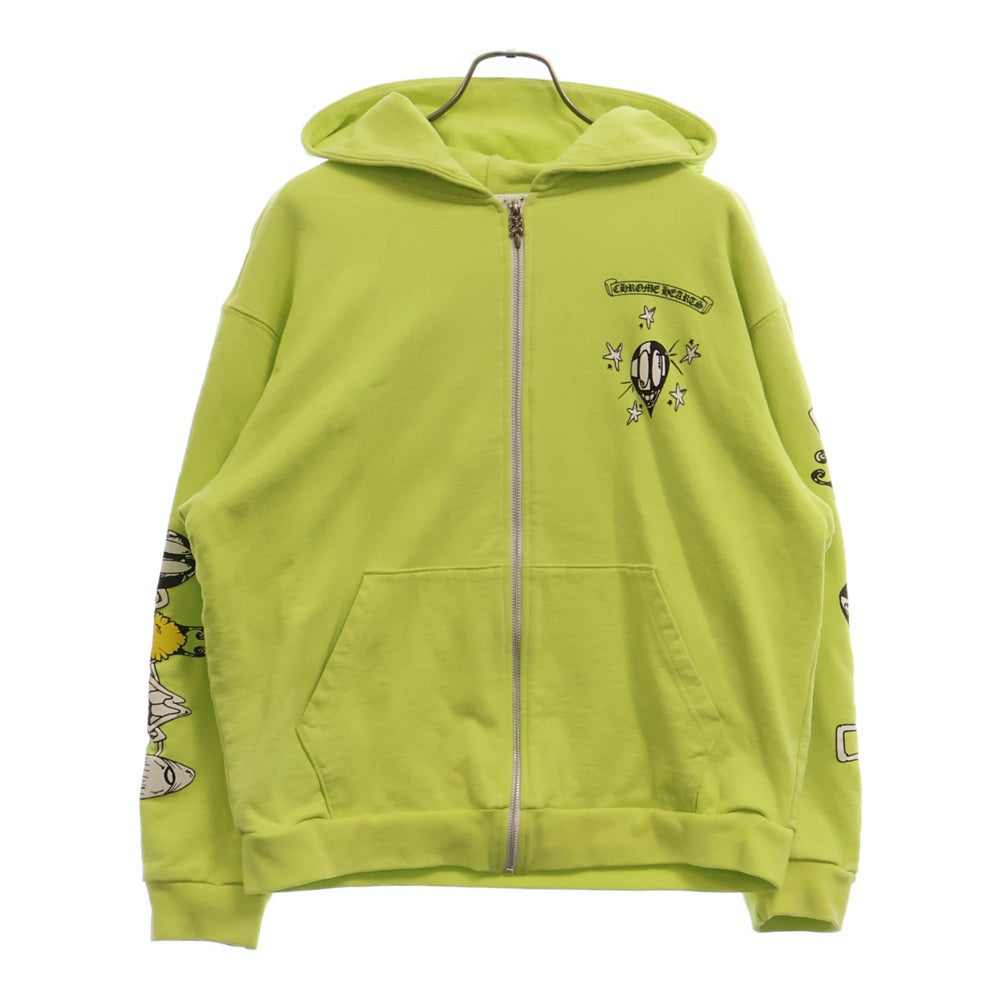 CHROME HEARTS(クロムハーツ) PPO HRDWR GRN HD ZIP MATTY BOYプリントハードウェアチェーン グリーン ジップアップパーカー