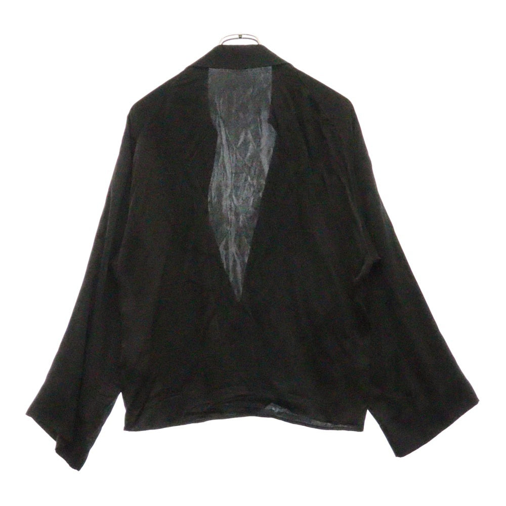 SAINT LAURENT PARIS(サンローランパリ) 23SS ヴァルーズ プルオーバー長袖スキッパーシャツ シルク ブラック 733571 Y900R