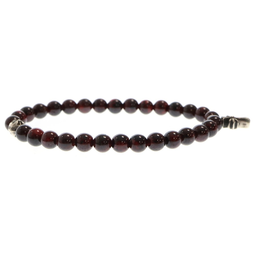 CHROME HEARTS(クロムハーツ) BEAD 6mm CHクロスチャーム ビーズブレスレット ブラウン/シルバー