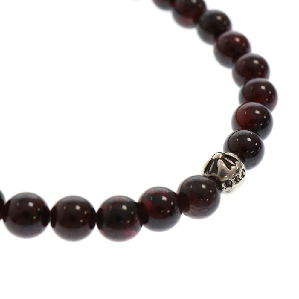 CHROME HEARTS(クロムハーツ) BEAD 6mm CHクロスチャーム ビーズブレスレット ブラウン/シルバー