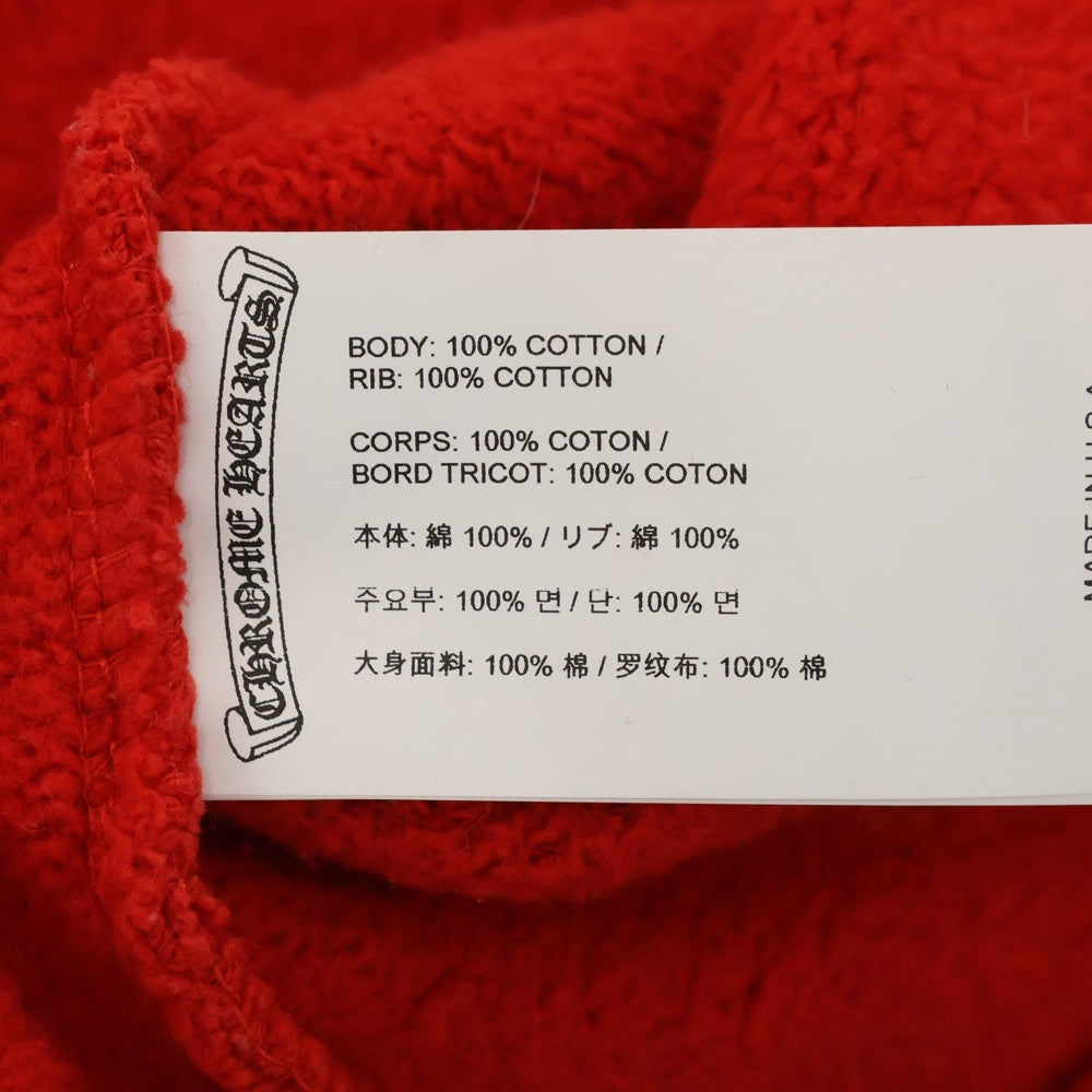 CHROME HEARTS(クロムハーツ) Y NOT Cemetery Cross Pullover Hoodie King Taco ワイノットセメタリークロスプルオーバーフーディ パーカー ロゴ刺繍 レッド キングタコ