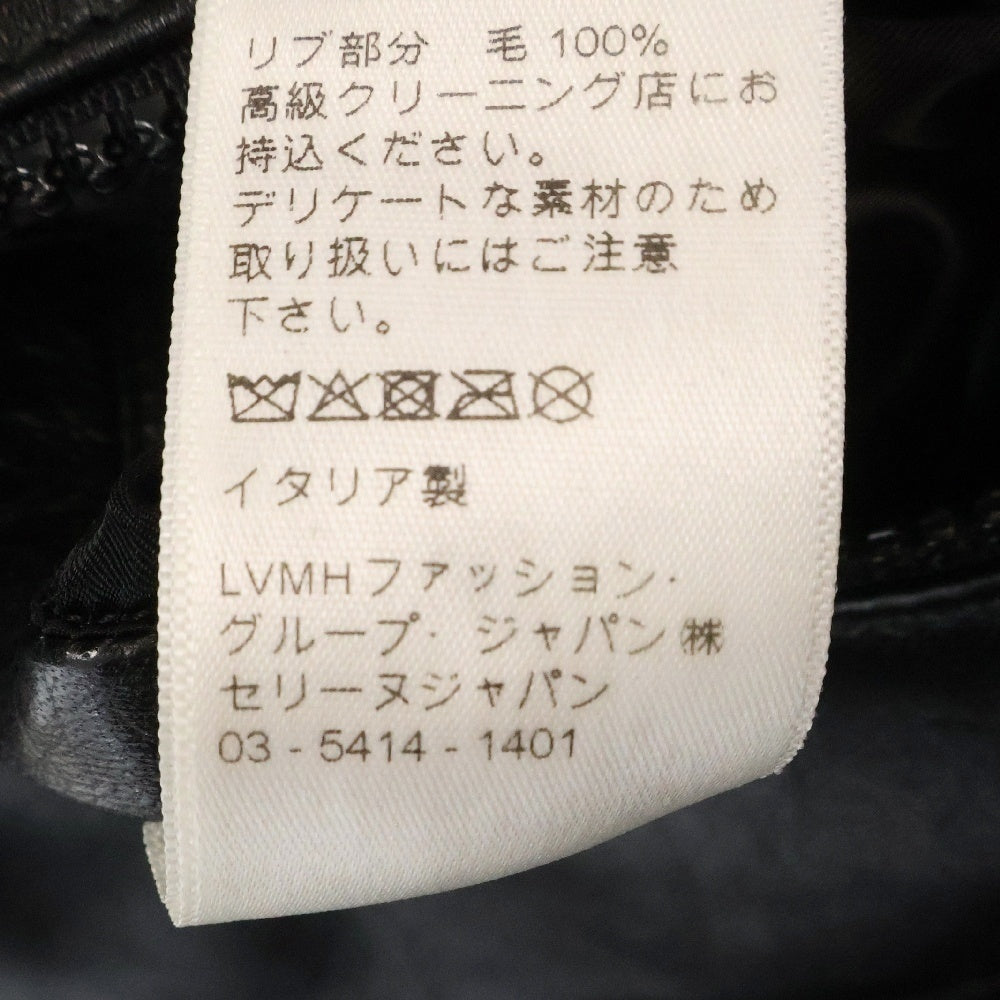 CELINE(セリーヌ) 19SS Rhinestone Lambskin Leather Jacket ラインストーンソフトラムスキンシングルレザージャケット 2E195291?