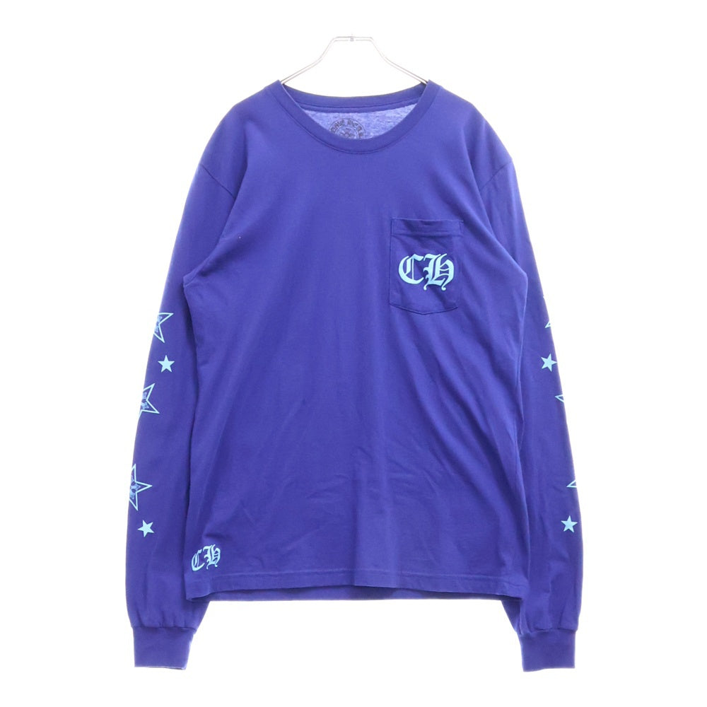 CHROME HEARTS(クロムハーツ) BLUE STAR LONG SLEEVE TEE バックスタープリントクルーネック長袖Tシャツ ブルー