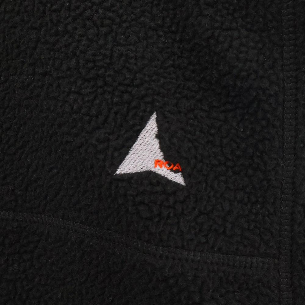 ROA(ロア) POLATEC Fleece Button Up ポーラーテック フリース プルオーバージャケット ブラック