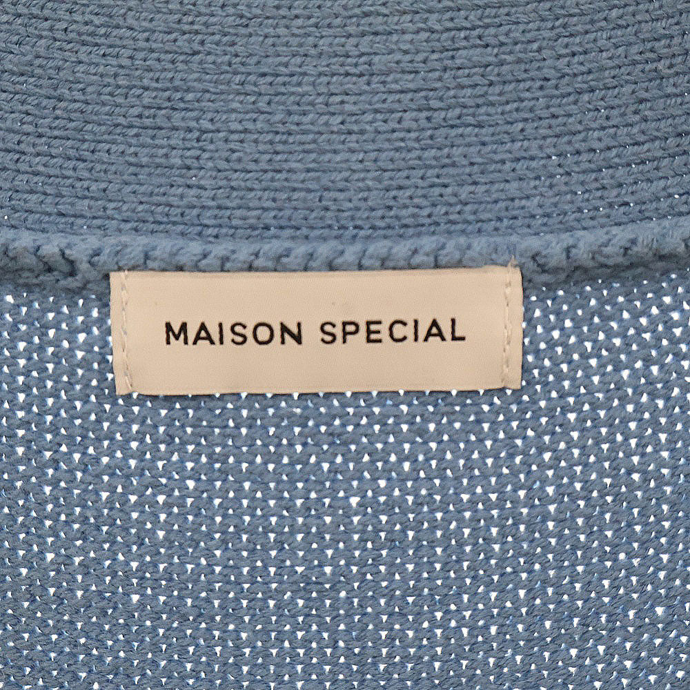 MAISON SPECIAL(メゾンスペシャル ) ライフワードエンブロイダリーニットカーディガン ブルー 21232365306