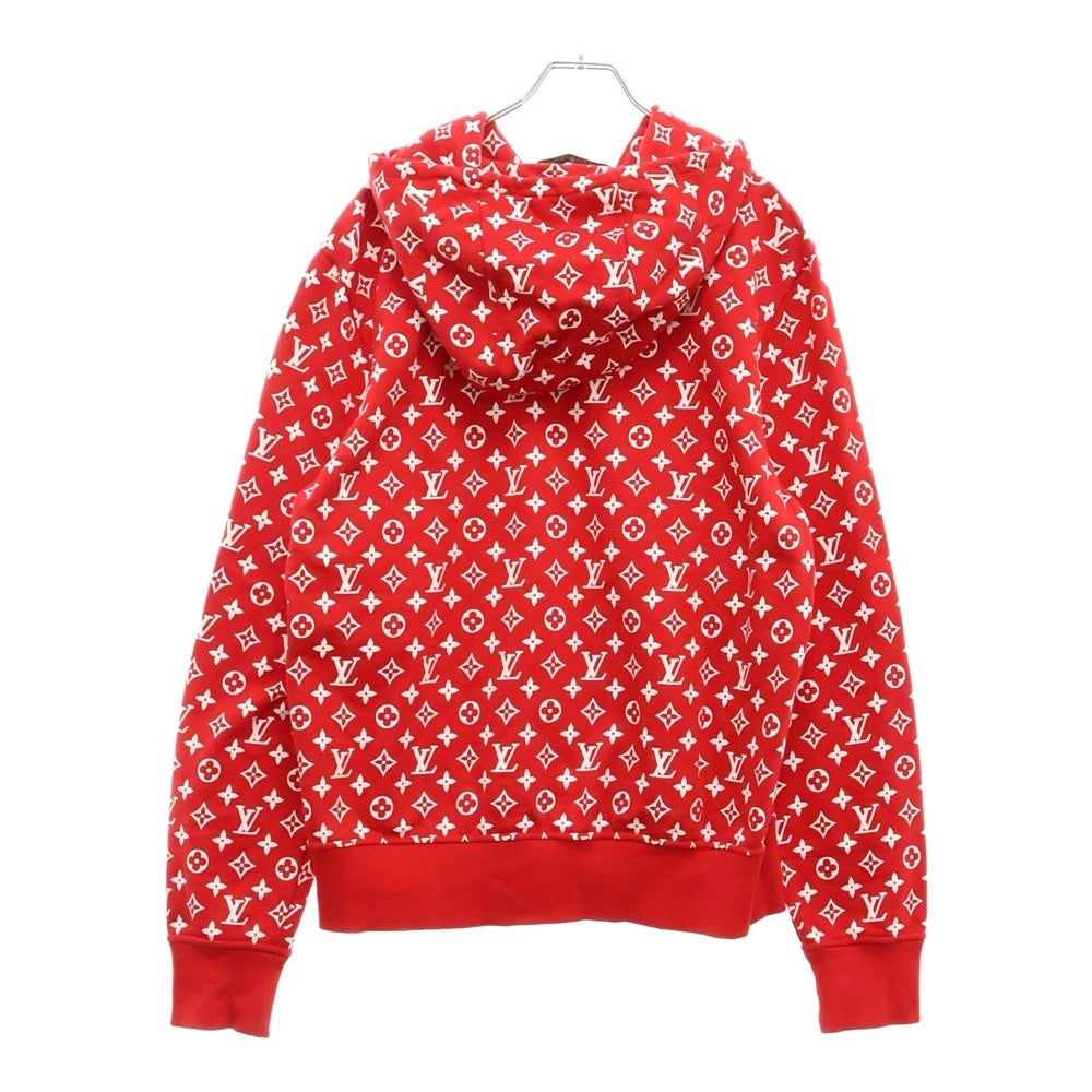 LOUIS VUITTON(ルイヴィトン) 17AW LV Box Logo Hooded Sweatshirt ×SUPREME モノグラムボックスロゴプルオーバーパーカー レッド HDY91WJIU
