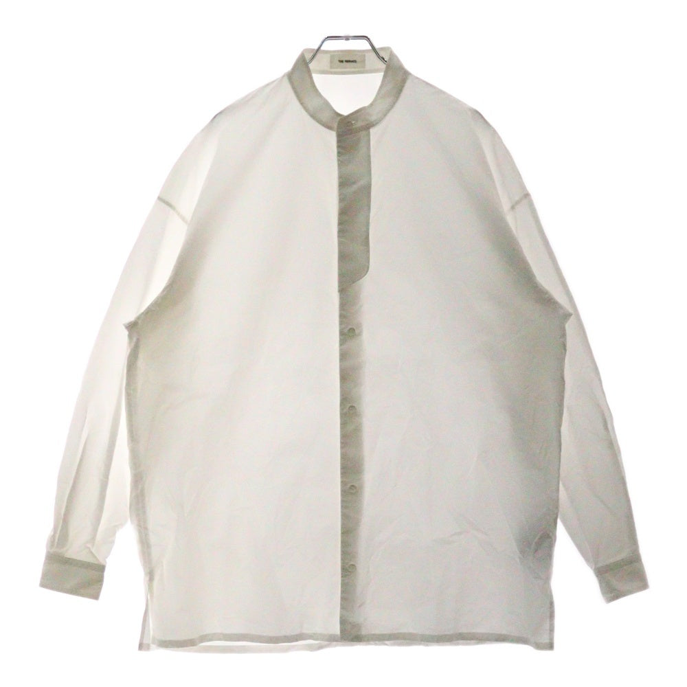 THE RERACS(ザ リラクス) VINTAGE FINX COTTON THE PLACKET SHIRT スタンドカラー長袖シャツ レディース ホワイト 22FW-REBL-314