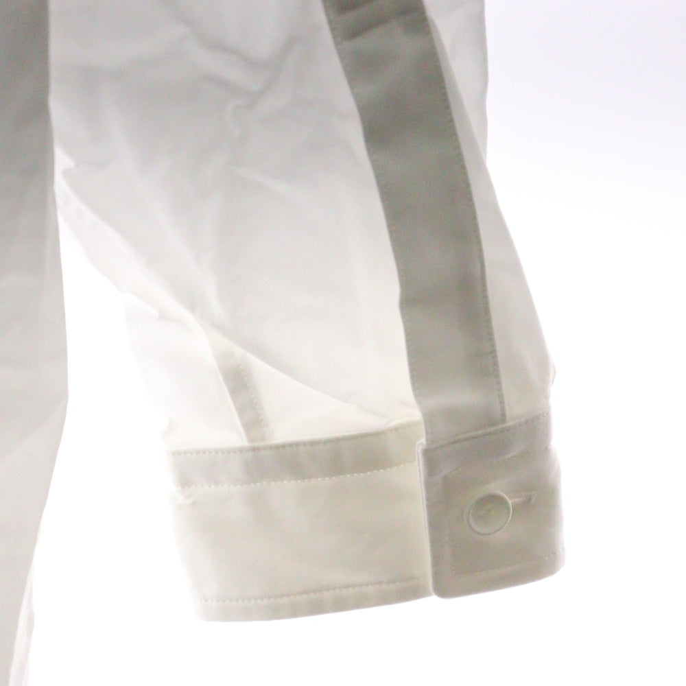 THE RERACS(ザ リラクス) VINTAGE FINX COTTON THE PLACKET SHIRT スタンドカラー長袖シャツ レディース ホワイト 22FW-REBL-314
