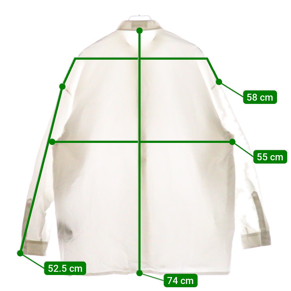 THE RERACS(ザ リラクス) VINTAGE FINX COTTON THE PLACKET SHIRT スタンドカラー長袖シャツ レディース ホワイト 22FW-REBL-314