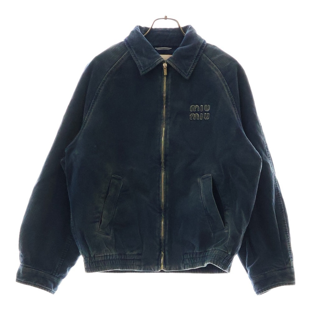 miumiu(ミュウミュウ) ブルー ウォッシュド コーデュロイ ブルゾンジャケット ML1152 S000 16DF インディゴブルー