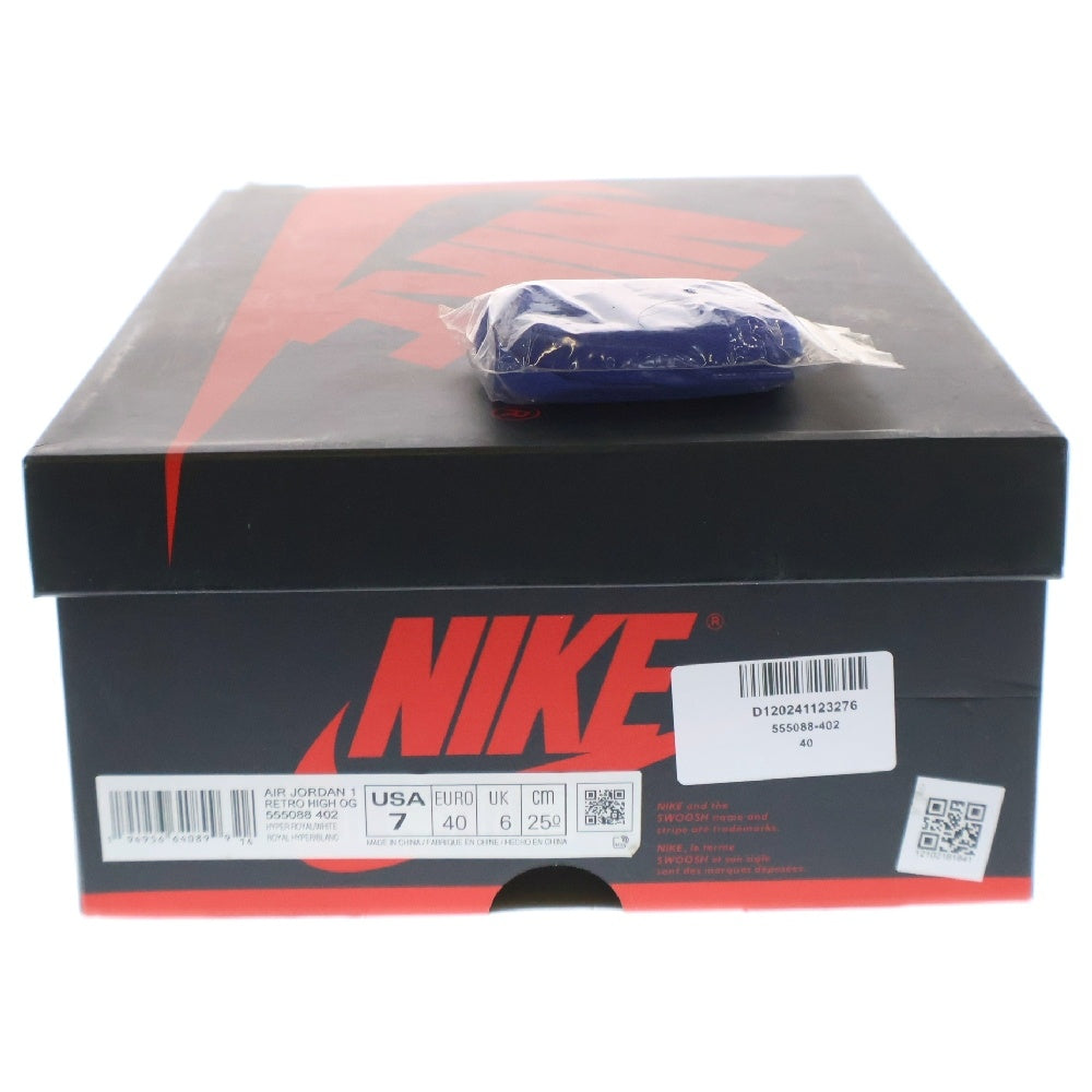 NIKE(ナイキ) AIR JORDAN 1 RETRO HIGH OG HYPER ROYAL エアジョーダン 1 ハイパーロイヤル ハイカットスニーカー ホワイト/ブルー US7/25cm 555088-402