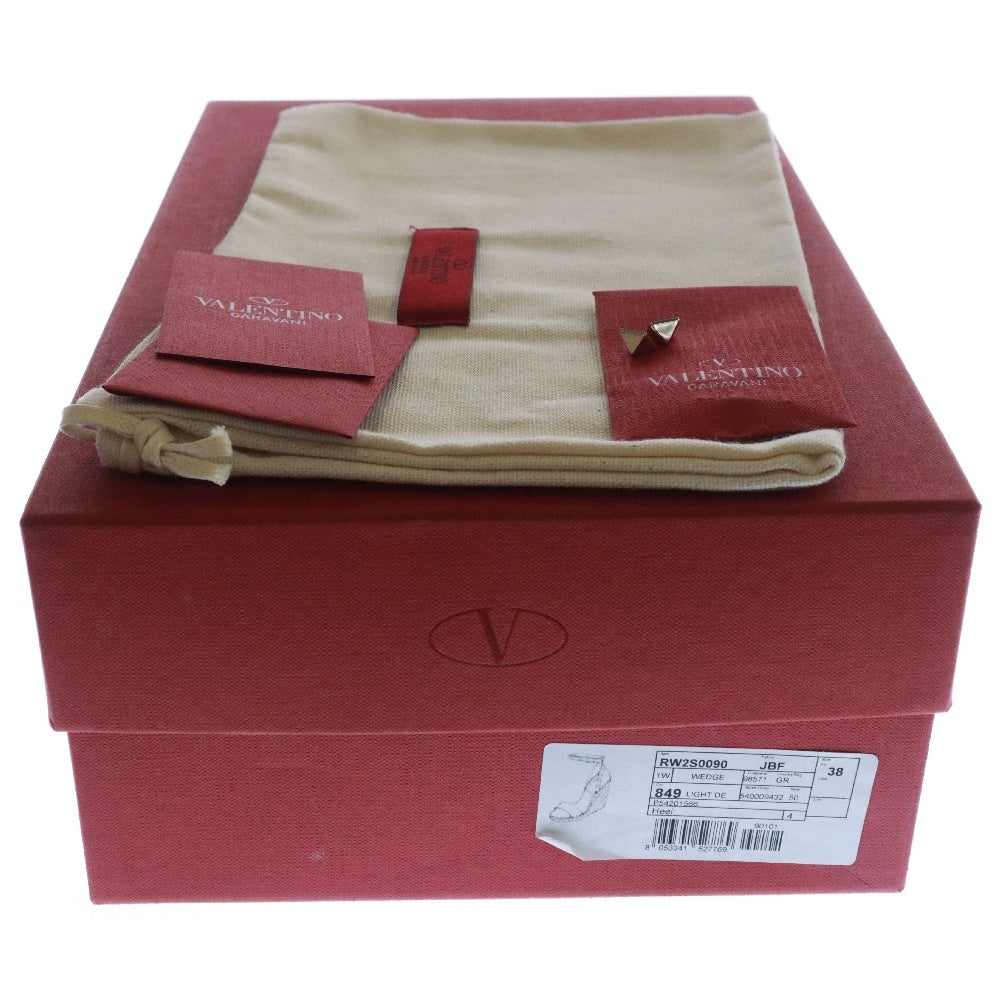 VALENTINO GARAVANI(ヴァレンチノガラヴァーニ) Rockstud Espadrille Wedge Sandals RW2S0090 ロックスタッズ エスパドリーユ デニムサンダル インディゴ