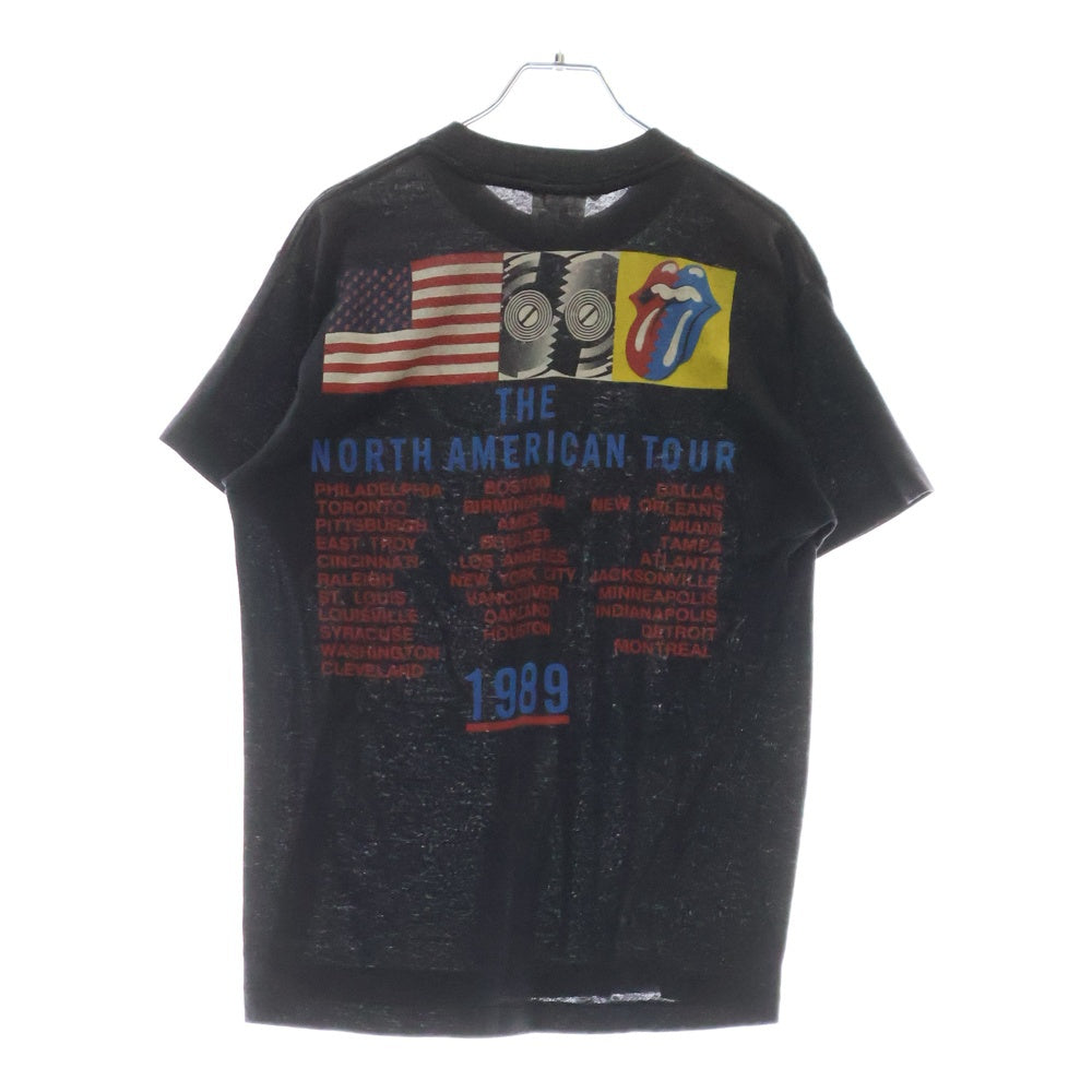 VINTAGE(ヴィンテージ) 80s THE ROLLING STONES STEEL WHEELS ザローリングストーンズ プリント 半袖Tシャツ カットソー ブラック