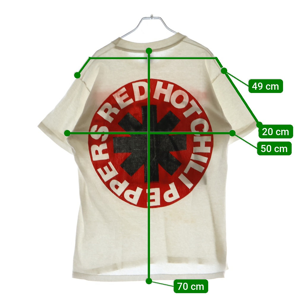 VINTAGE(ヴィンテージ) 90s RED HOT CHILI PEPPERS RHCP 1990 PORTRAIT WHITE ANVIL TEE レッドホットチリペッパーズ 両面プリント半袖Tシャツ カットソー ホワイト