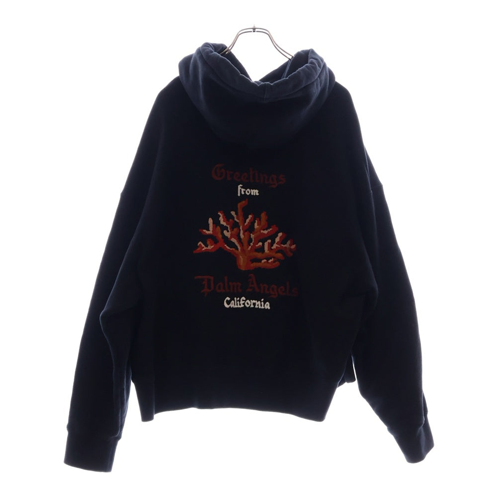 Palm Angels(パームエンジェルス) バックロゴ刺繍 プルオーバーパーカーフーディー PMBB058S22FLE007 ブラック