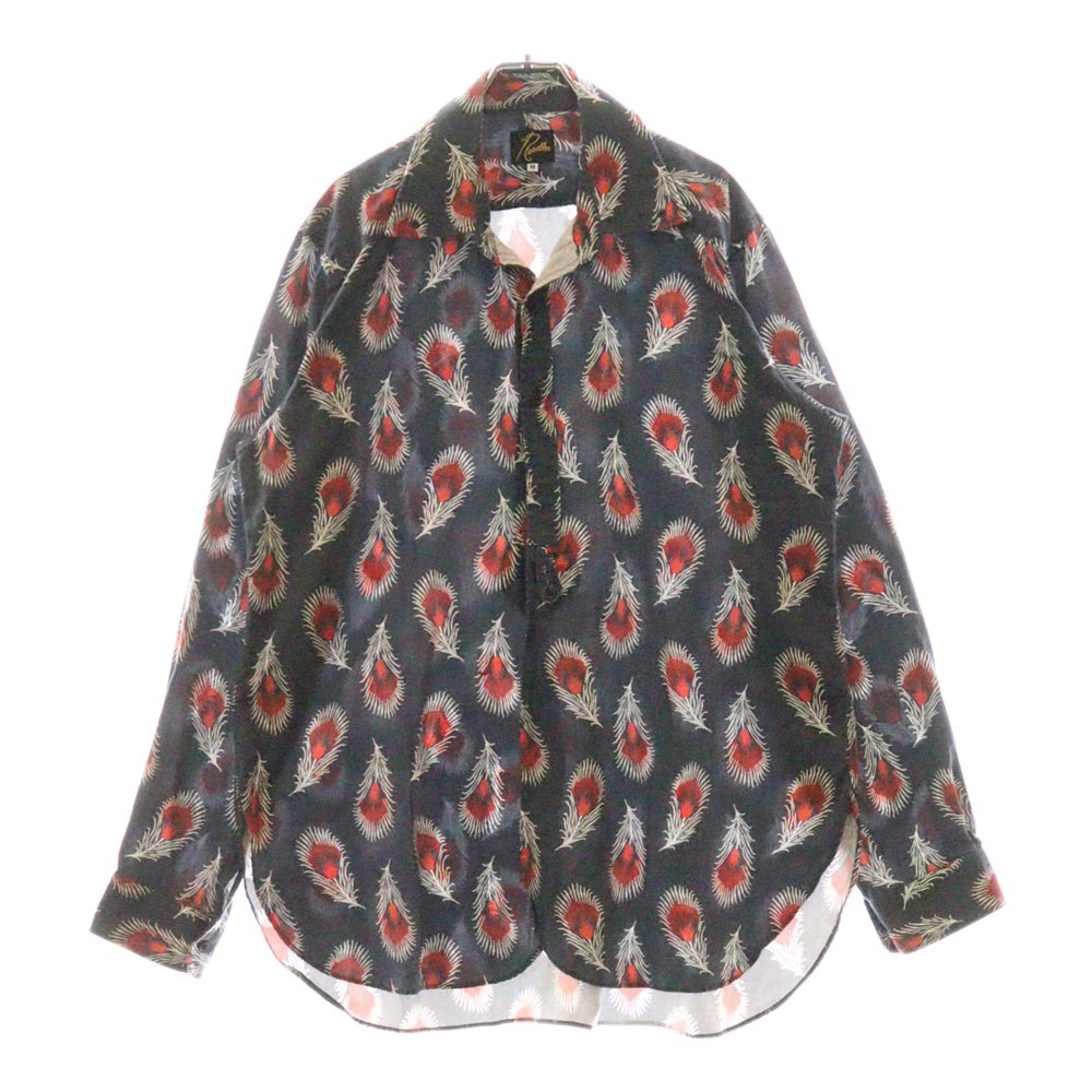 Needles(ニードルス) 23AW B.D. EDW Shirt NS225 花柄 長袖開襟シャツ グリーン