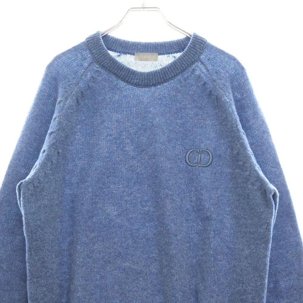 DIOR(ディオール) CDロゴ刺繍 ウール クルーネックセーター ニット 113M625AT194 ブルー