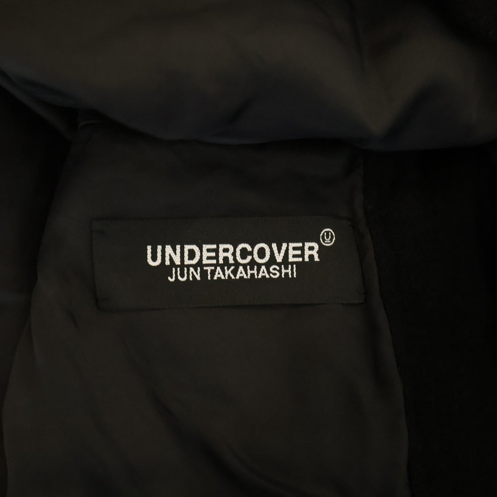 UNDERCOVER(アンダーカバー) 異素材切り替え ウールステンカラーコート ブラック UC2D4307