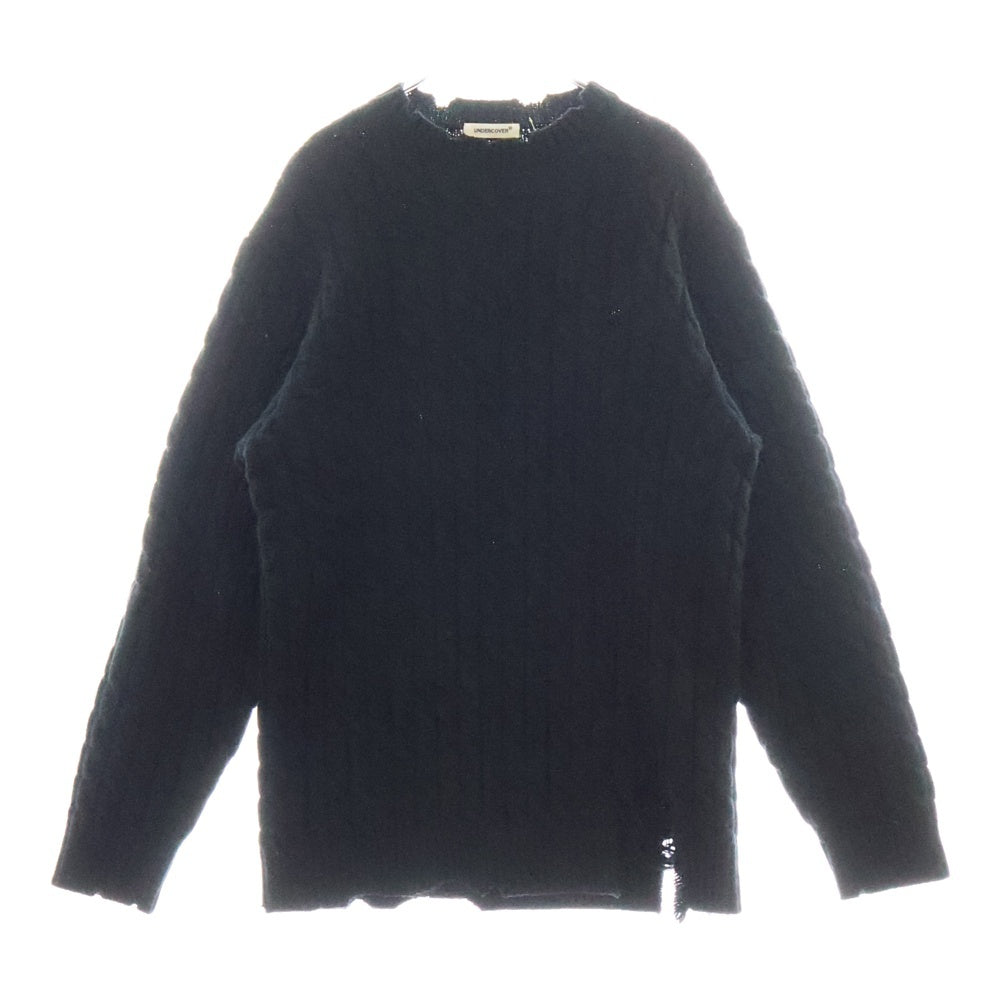 UNDERCOVER(アンダーカバー) 24AW ダメージケーブルニット ネイビー UP2D4901