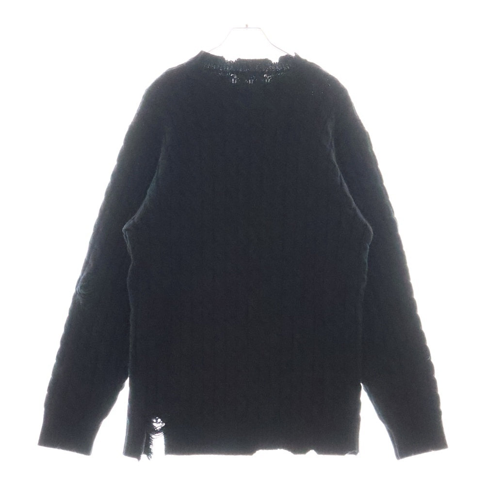 UNDERCOVER(アンダーカバー) 24AW ダメージケーブルニット ネイビー UP2D4901