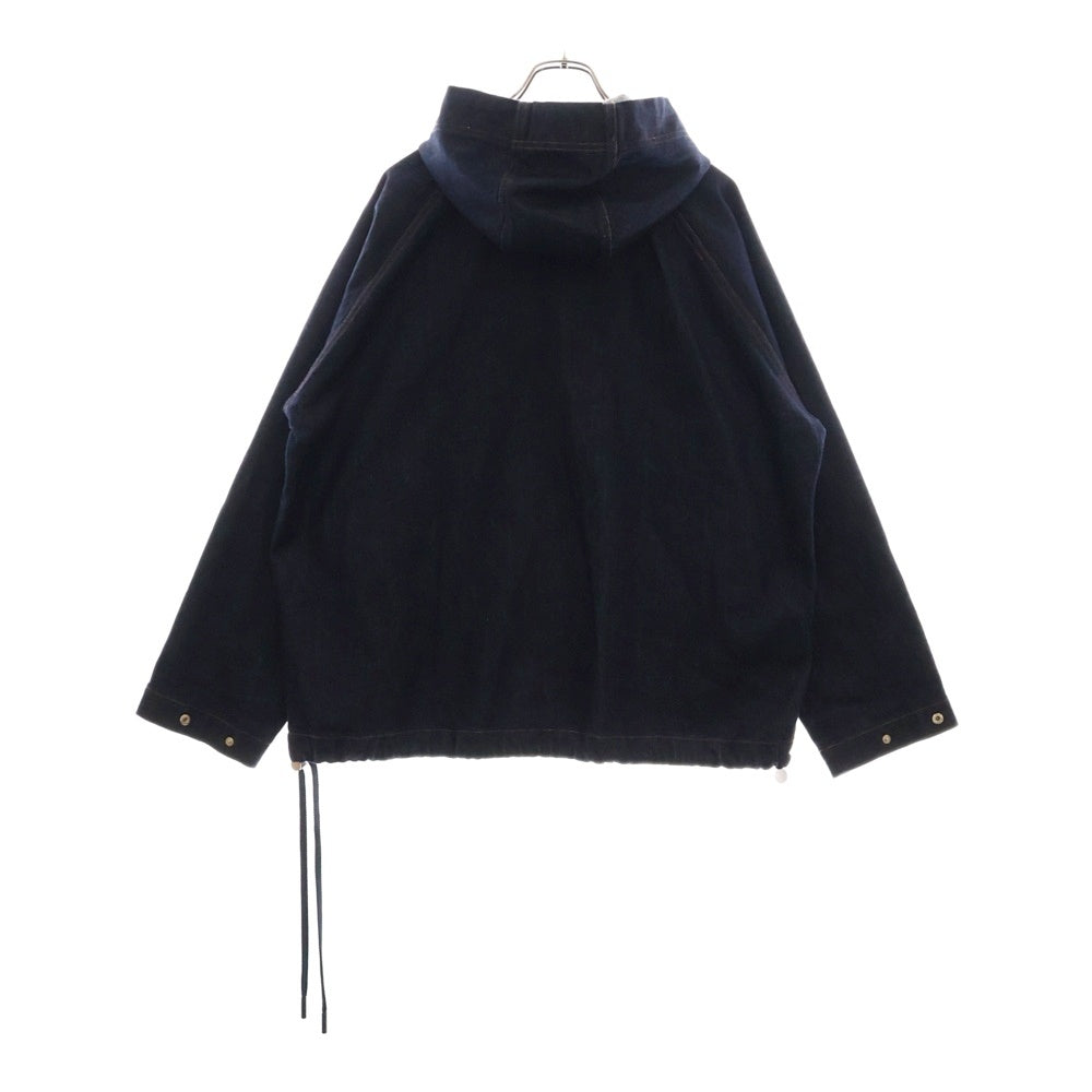 LACOSTE(ラコステ) x A.P.C. Uni Hooded Cotton Denim Jacket ハーフジップ フード付き コットンデニム ジャケット インディゴ BH4561