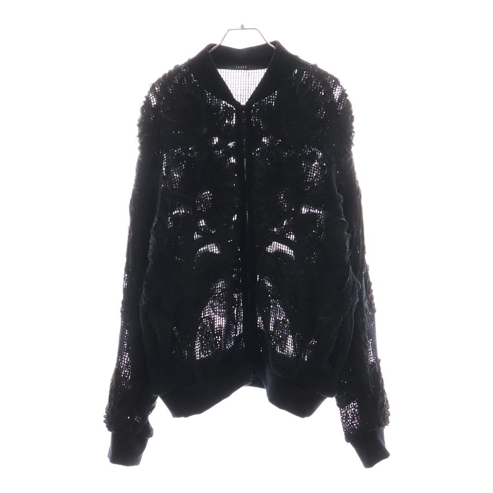 TAAKK(ターク) 25SS MESH EMBROIDERY ZIP BLOUSON BLACK TA25SS-BL007 メッシュエンブロイダリー ジップアップブルゾン ジャケット ブラック