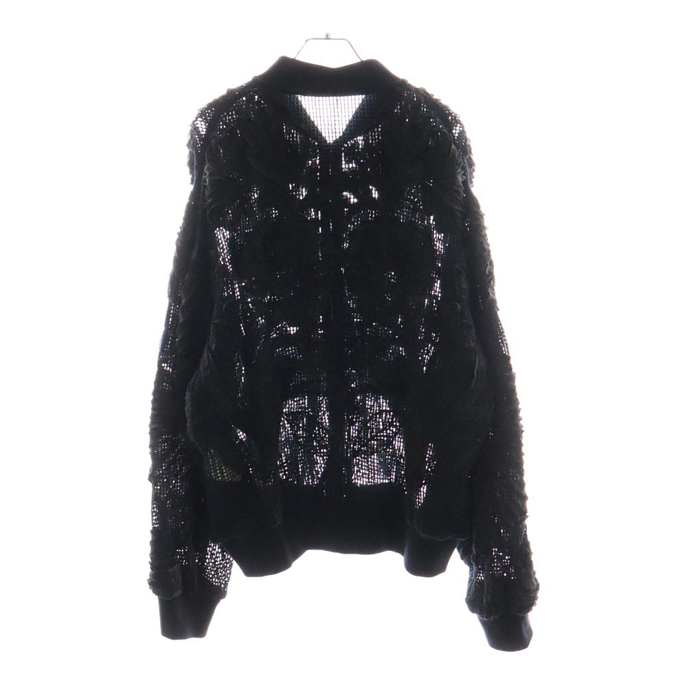 TAAKK(ターク) 25SS MESH EMBROIDERY ZIP BLOUSON BLACK TA25SS-BL007 メッシュエンブロイダリー ジップアップブルゾン ジャケット ブラック
