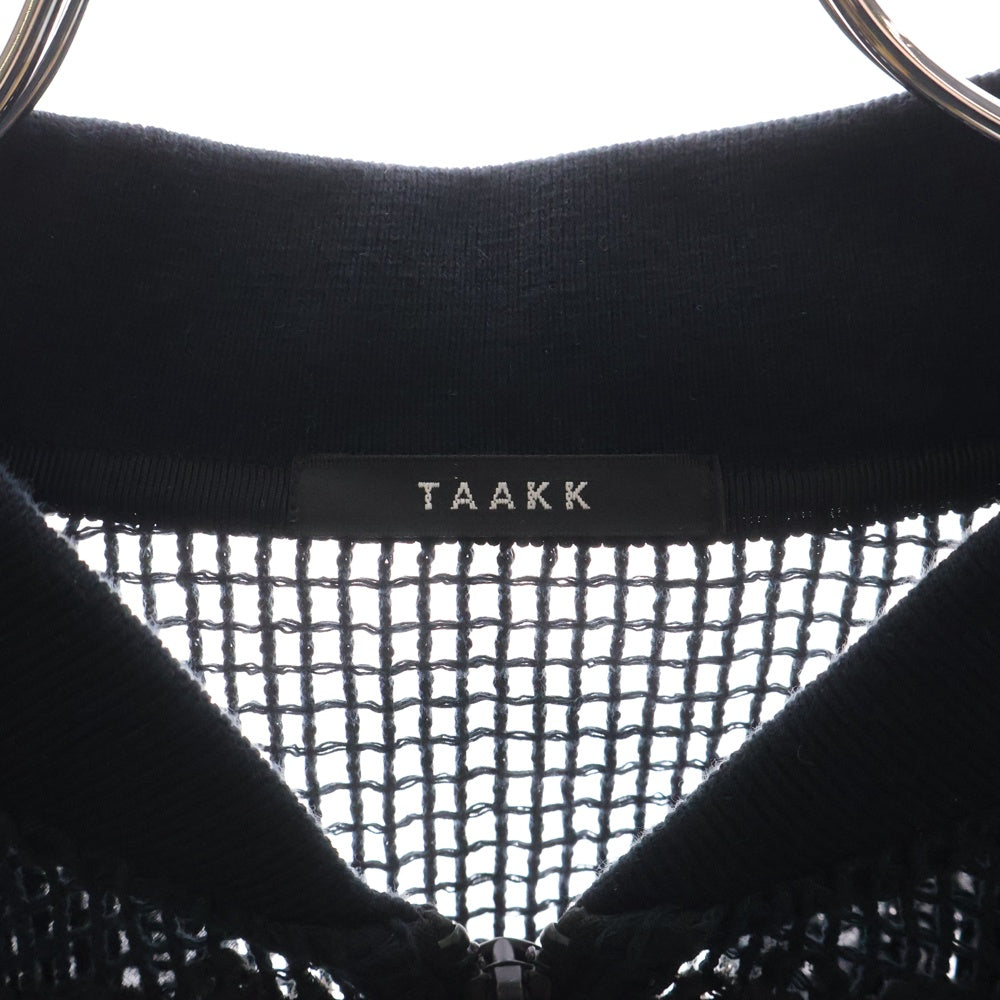 TAAKK(ターク) 25SS MESH EMBROIDERY ZIP BLOUSON BLACK TA25SS-BL007 メッシュエンブロイダリー ジップアップブルゾン ジャケット ブラック