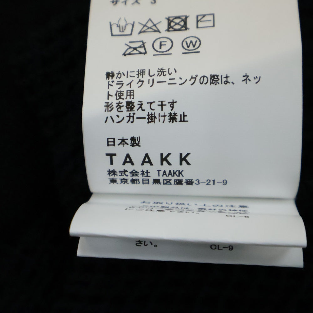 TAAKK(ターク) 25SS MESH EMBROIDERY ZIP BLOUSON BLACK TA25SS-BL007 メッシュエンブロイダリー ジップアップブルゾン ジャケット ブラック