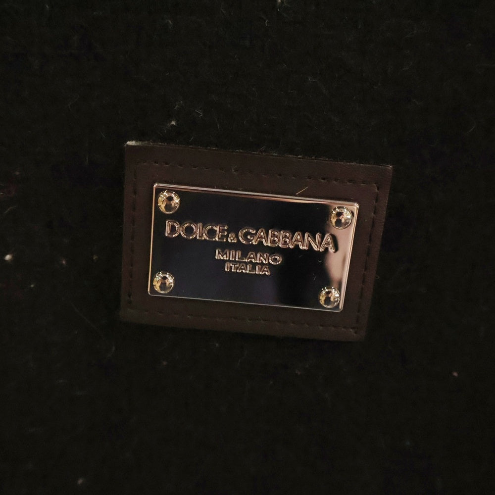DOLCE & GABBANA(ドルチェアンドガッバーナ) ロゴプレート クルーネックニットセーター ブラック GXO39T