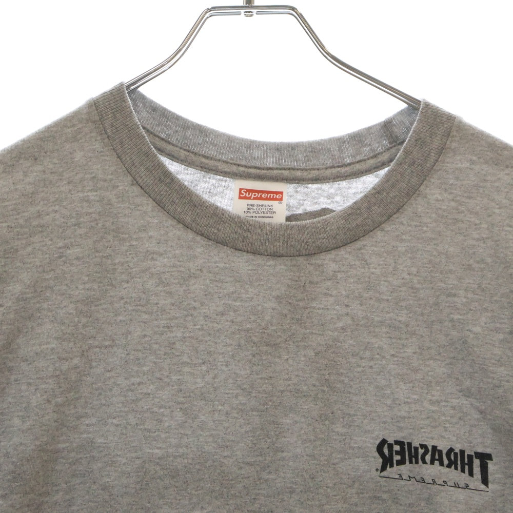 SUPREME(シュプリーム) 24AW ×THRASHER Cross Tee ×スラッシャー クロスプリント 半袖Tシャツ グレー