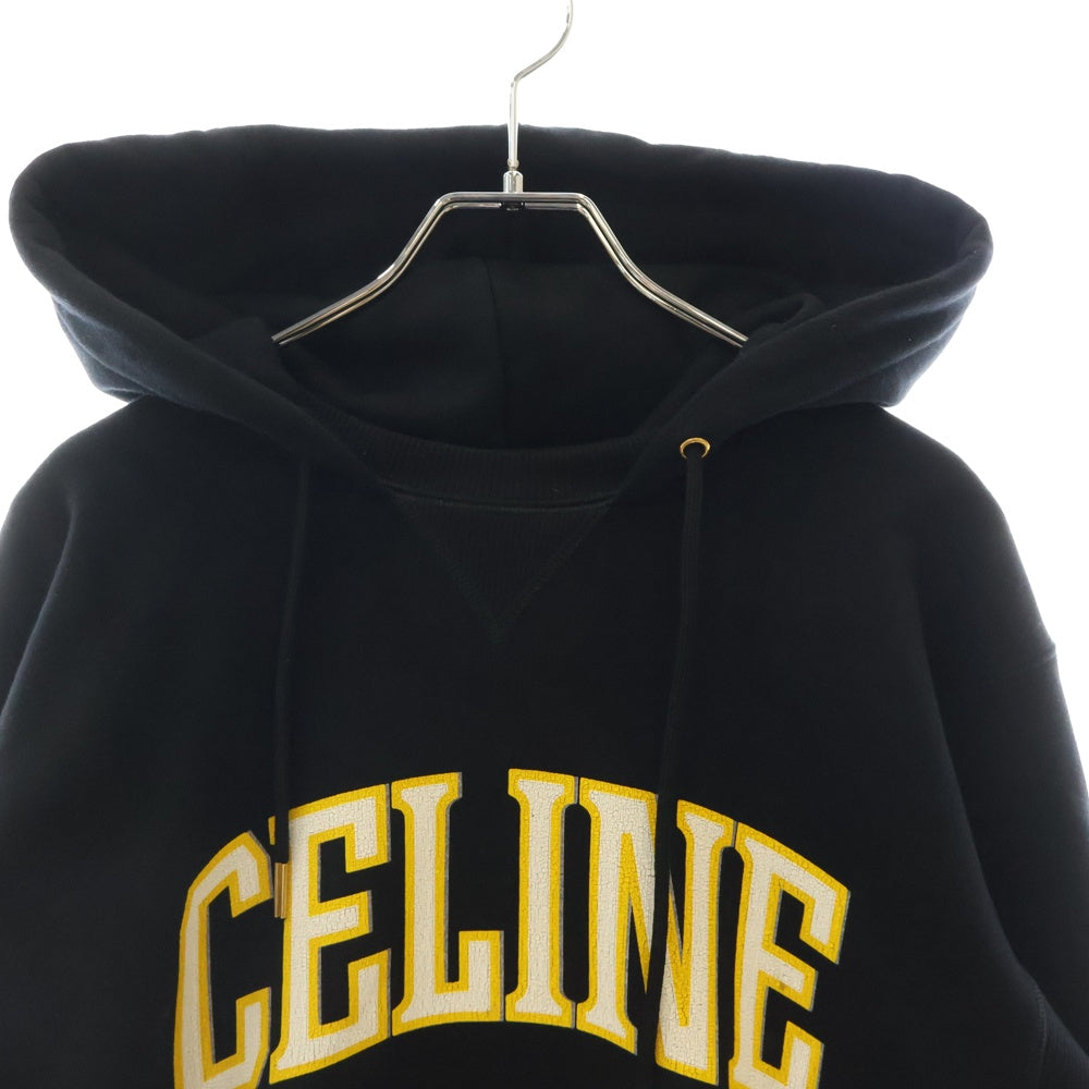 CELINE(セリーヌ) フロントロゴプリントスウェットプルオーバーパーカー フーディー 2Y70F670Q.38WL ブラック