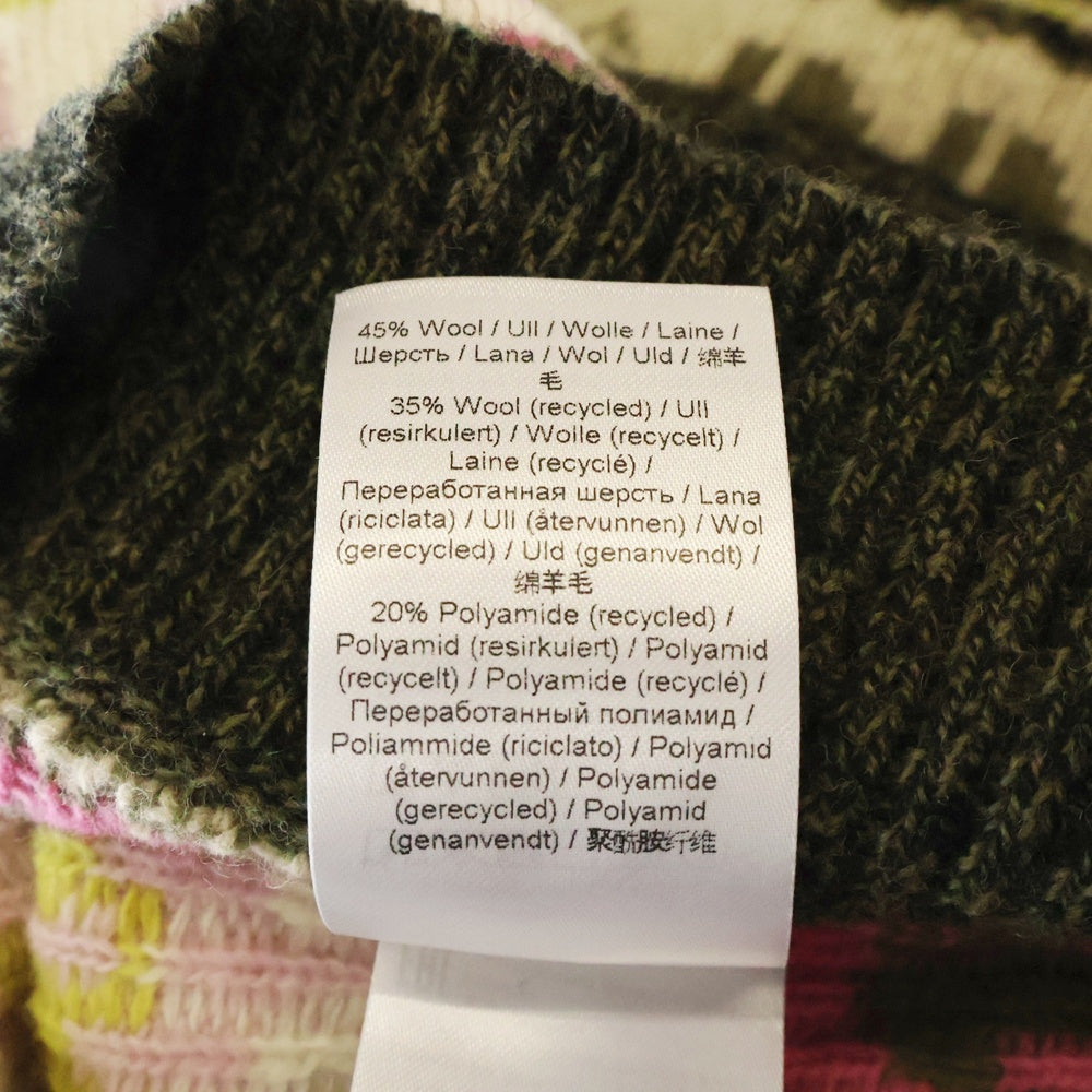 GANNI(ガニー) Logo Wool Mix Vest ロゴプリントウール混Vネックニットベスト マルチ レディース