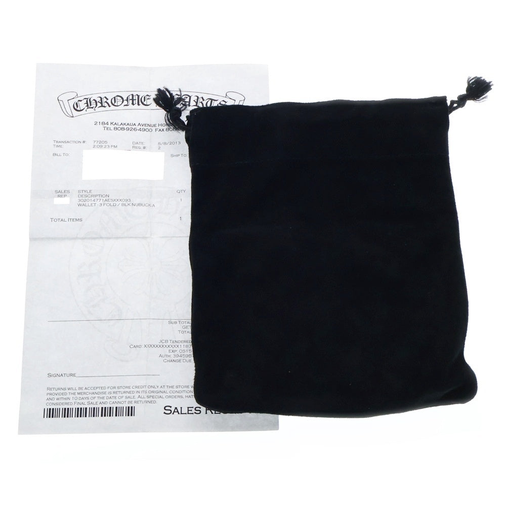 CHROME HEARTS(クロムハーツ) 3FOLD 3フォールド レザーウォレット ブラックヌバック