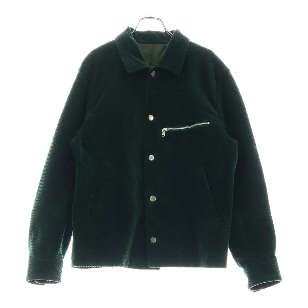Allege.(アレッジ) Corduroy Short Blouson AH19W-BL08 コーデュロイ ジップアップ ブルゾンジャケット グリーン
