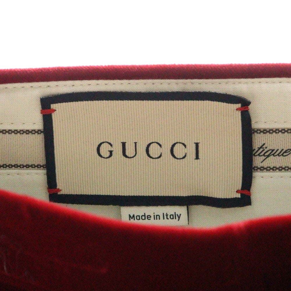 GUCCI(グッチ) Stretch Velvet Shorts 675281 Z8ASR ベルベット ショートパンツ ハーフパンツ レッド