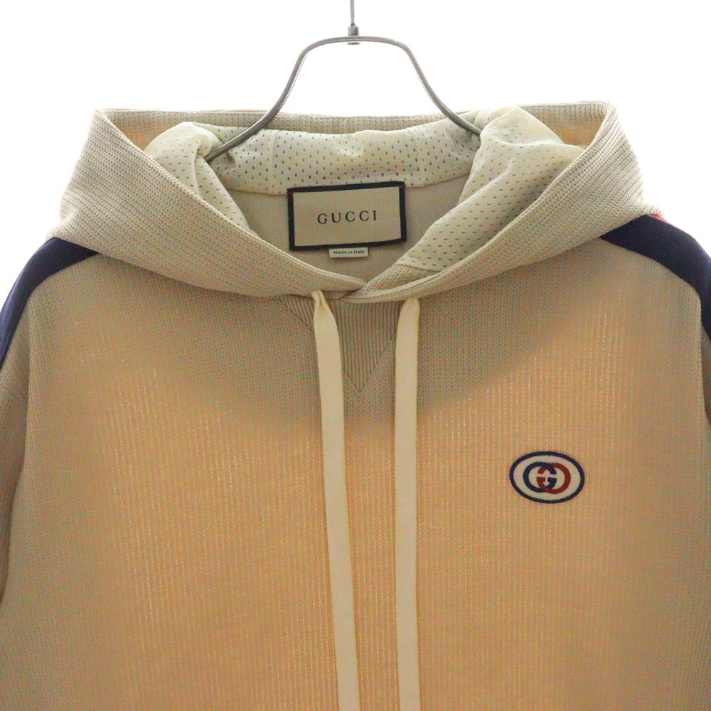 GUCCI(グッチ) Jersey Hooded Sweatshirt 733972 XJFFB ジャージー フーデッド プルオーバーパーカースウェットシャツ ベージュ