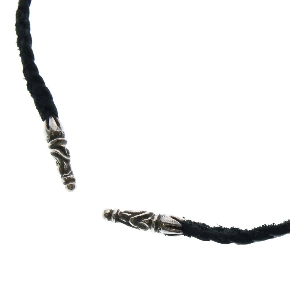 CHROME HEARTS(クロムハーツ) LRG LEATHER BRAID ラージ スクロールレザーブレード ネックレス ブラック/シルバー