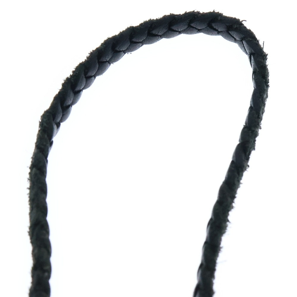 CHROME HEARTS(クロムハーツ) LRG LEATHER BRAID ラージ スクロールレザーブレード ネックレス ブラック/シルバー