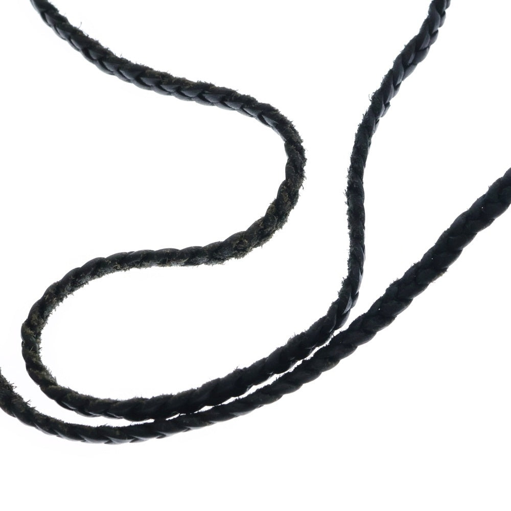 CHROME HEARTS(クロムハーツ) LRG LEATHER BRAID ラージ スクロールレザーブレード ネックレス ブラック/シルバー