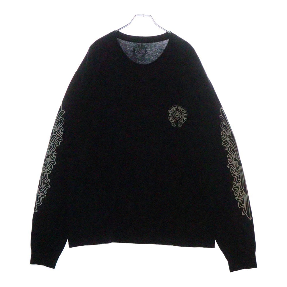 CHROME HEARTS(クロムハーツ) Graveyard Cemetery Cross L/S Tee グレイブヤードセメタリークロス長袖Tシャツ ブラック