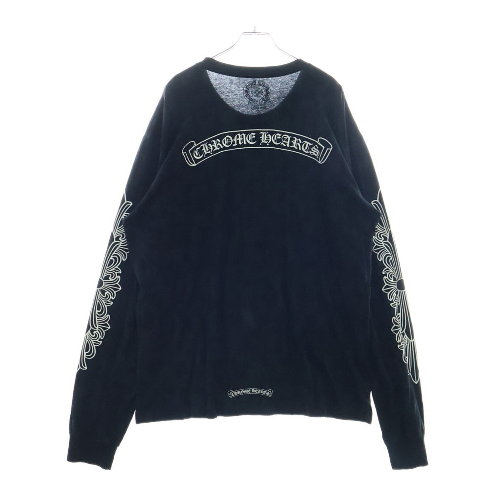 CHROME HEARTS(クロムハーツ) Graveyard Cemetery Cross L/S Tee グレイブヤードセメタリークロス長袖Tシャツ ブラック