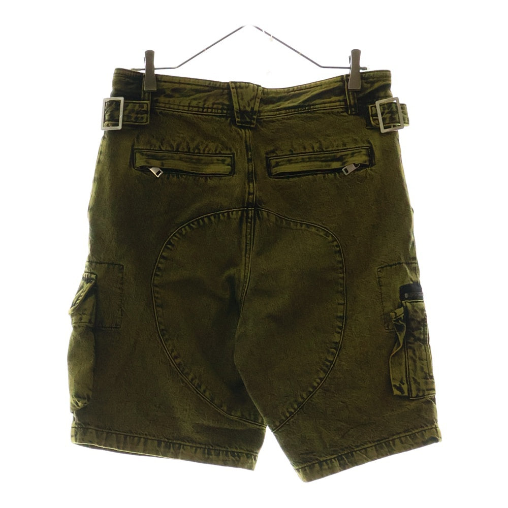 DIESEL(ディーゼル) D-CYAN-S-SP A02530 ブリーチ加工 マルチポケット カーゴショーツ ハーフパンツ イエロー
