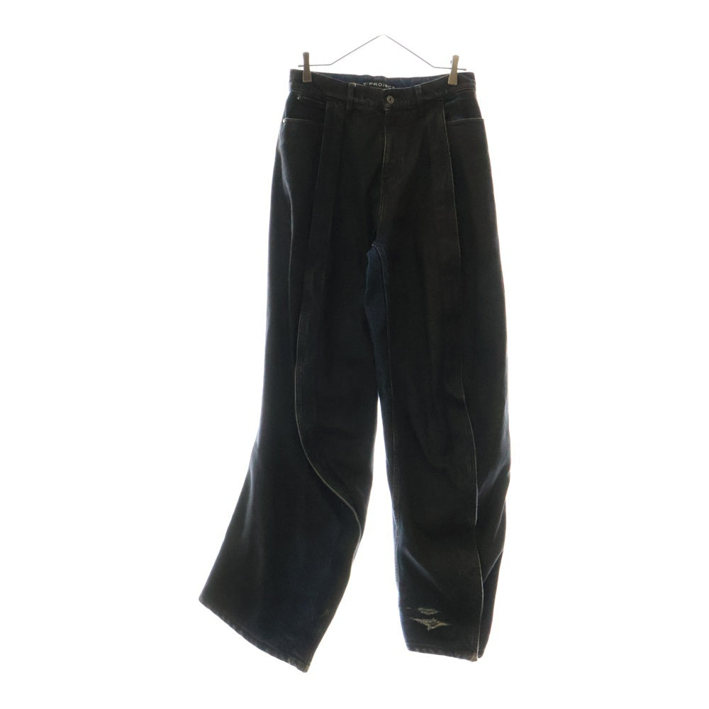 Y/PROJECT(ワイプロジェクト) EVERGREEN BANANA JEANS コーティング加工 バナナジーンズ デニムパンツ ブラック
