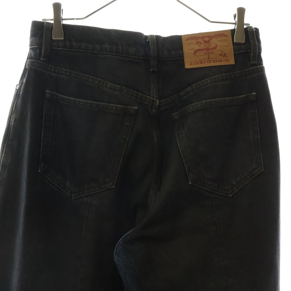 Y/PROJECT(ワイプロジェクト) EVERGREEN BANANA JEANS コーティング加工 バナナジーンズ デニムパンツ ブラック